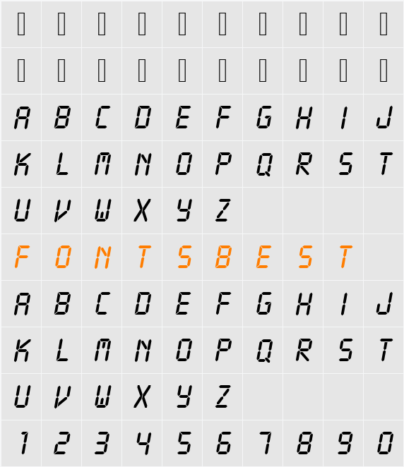 LcdD Character Map