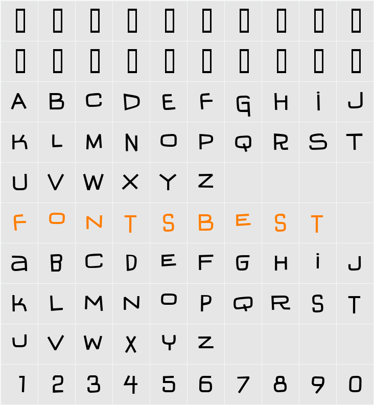 IguanaLover BTN Character Map