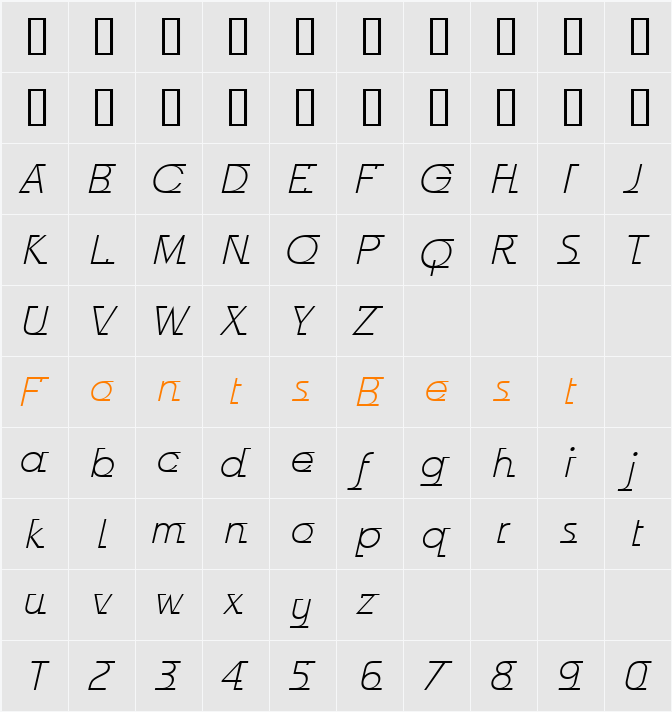 Odyssee ITC TT Character Map