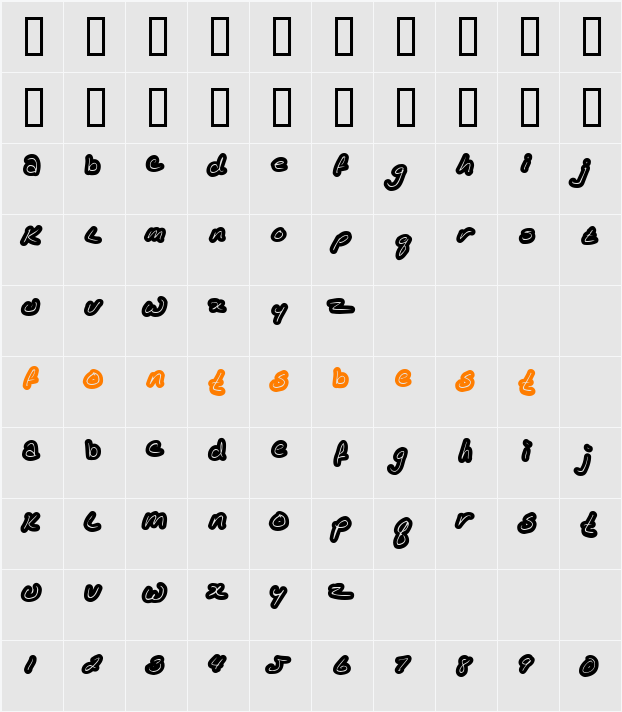 KathleenLowercase Character Map