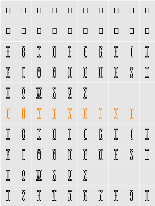 a_EmpirialCmSp Character Map