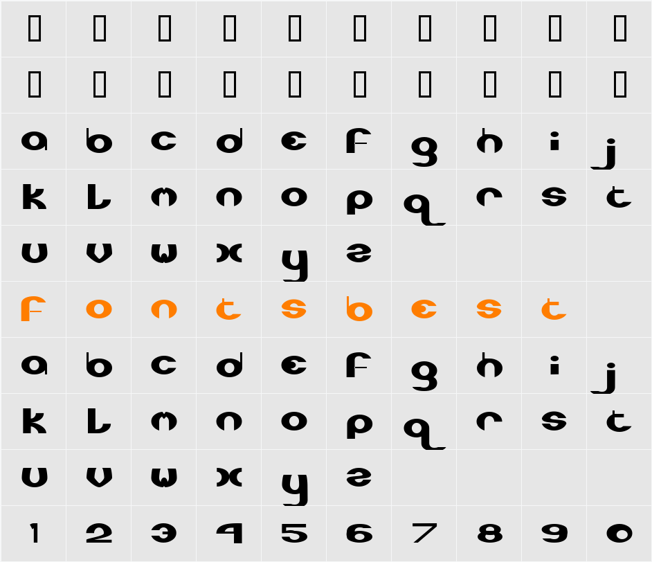 XLR8 Character Map