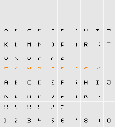 Dot Digital-7 Character Map