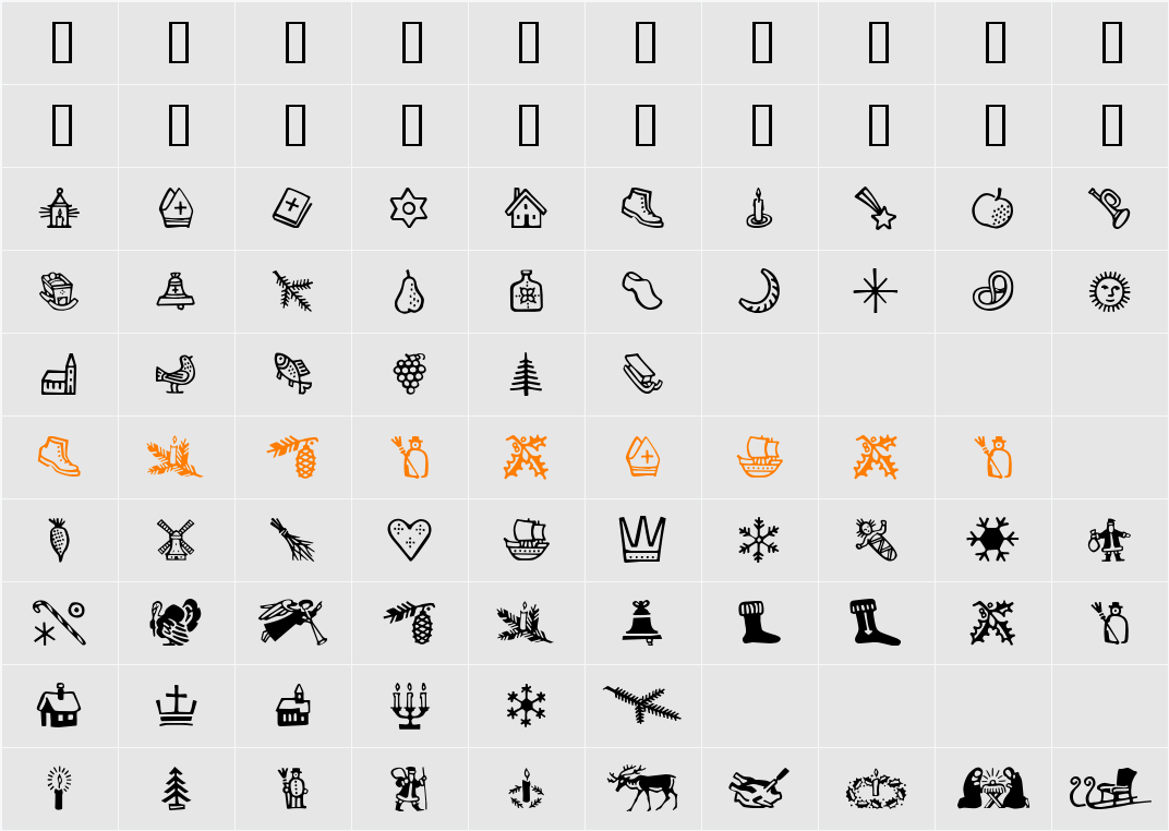 GE Itty Bittys Character Map