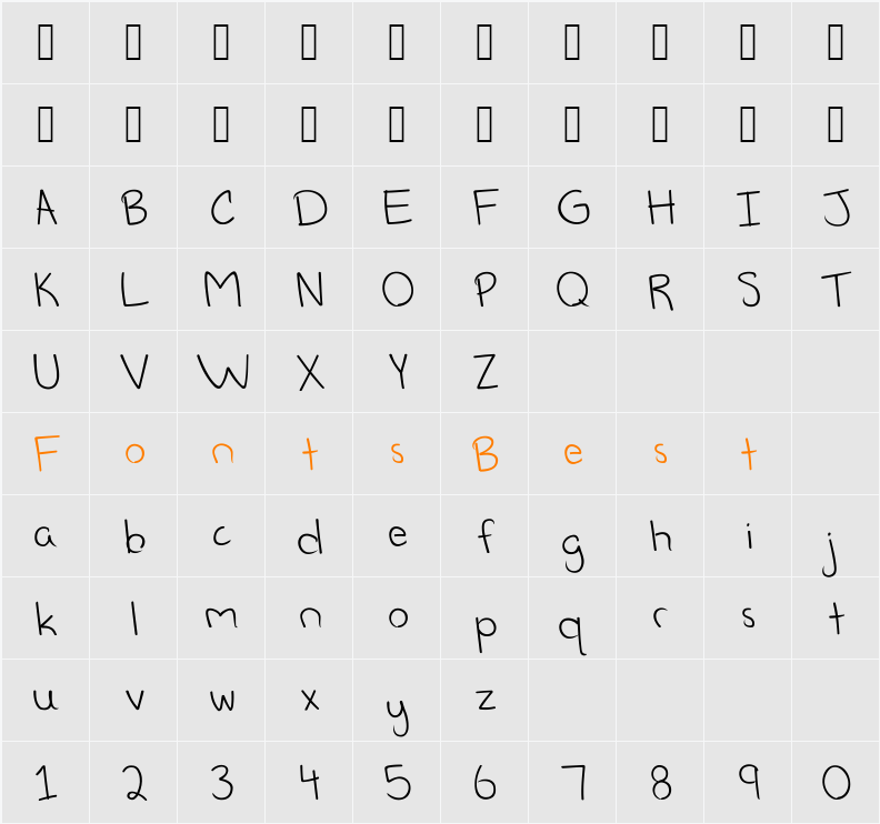 Schmitacular Character Map