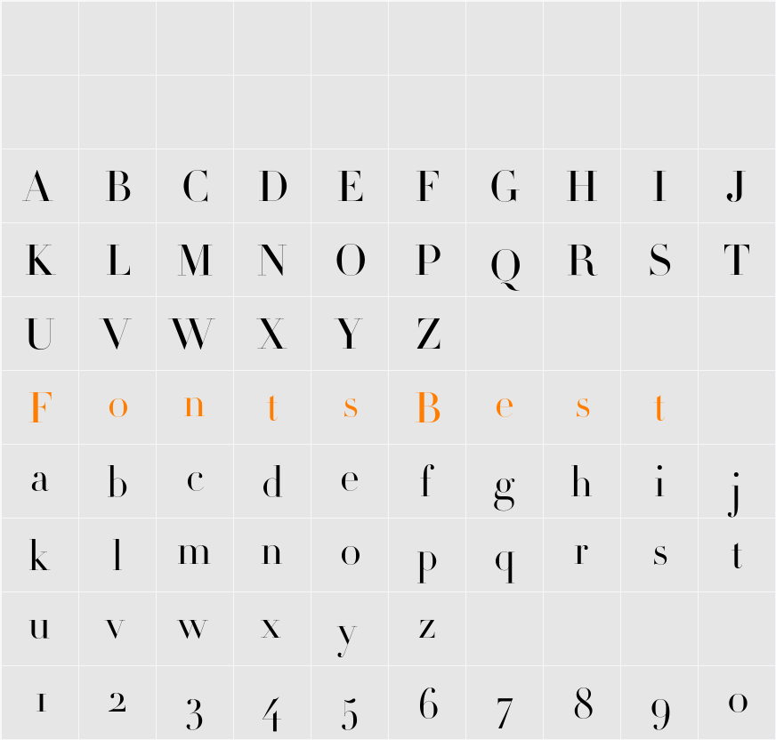 Didot Character Map