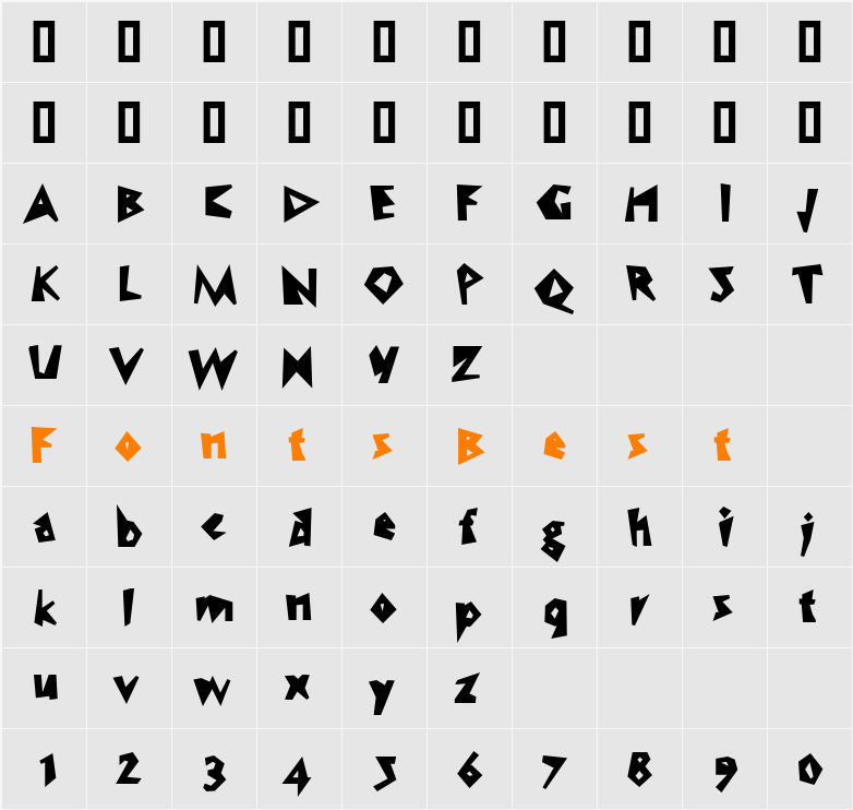 WC Speed Bta Character Map