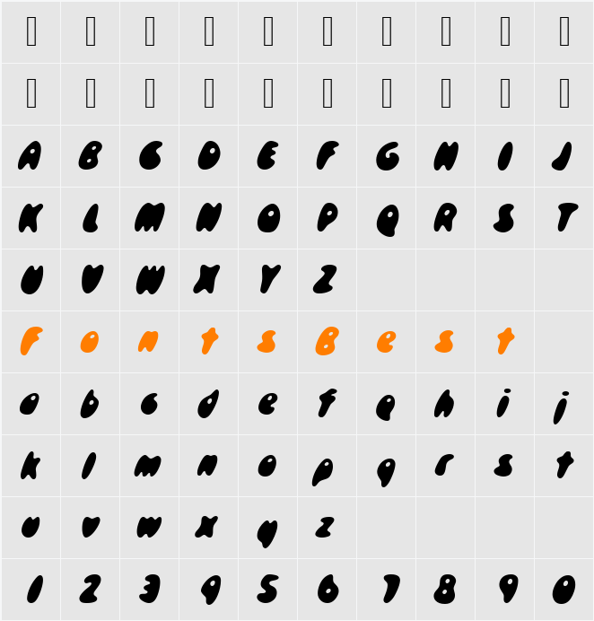 503-CAI978 Character Map