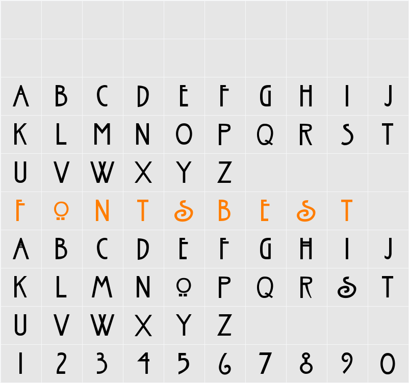 Esmount Character Map