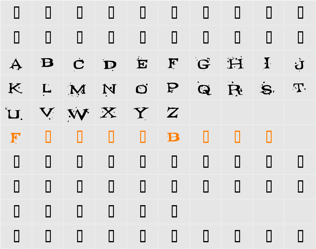 Fontocide Character Map