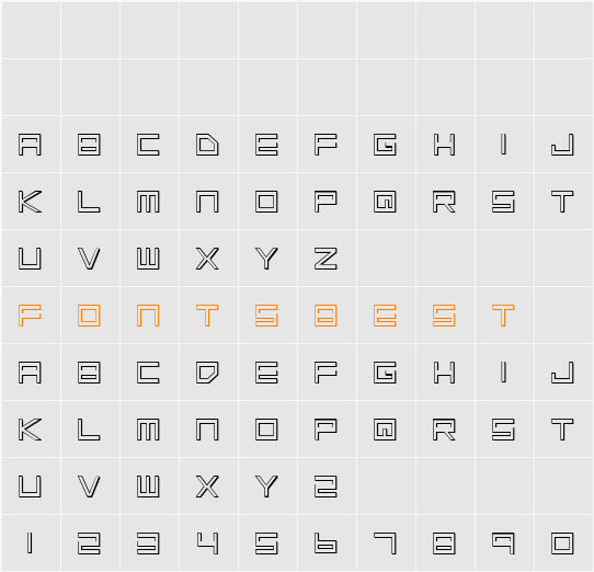 Low Gun Screen Outline Character Map
