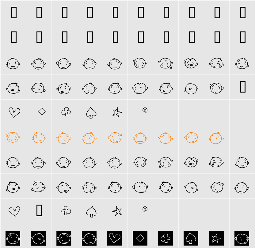 20faces Character Map