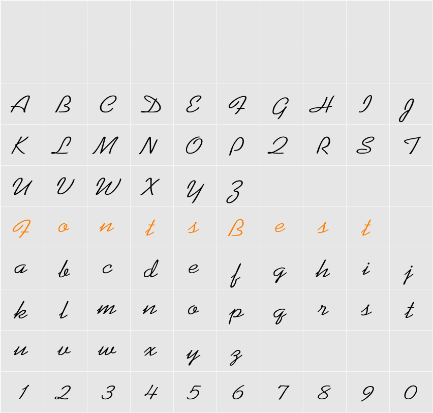 Kaufmann-Normal Wd Character Map