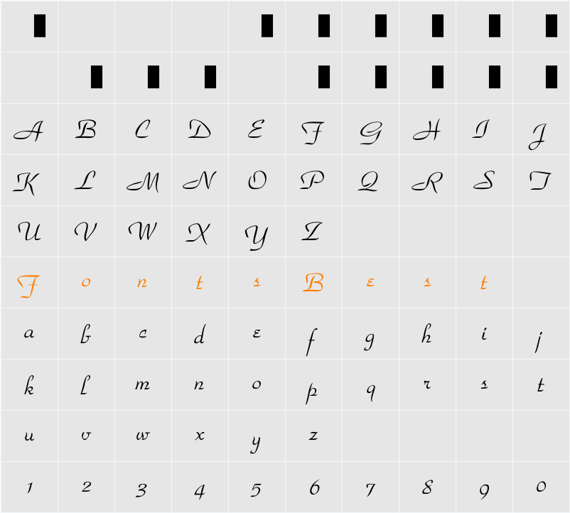 EU-HT1 Character Map