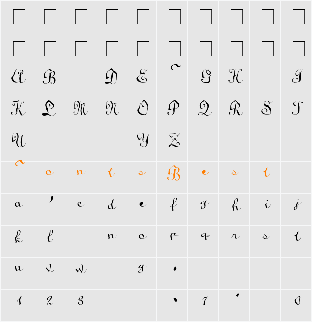 Soda Lime Character Map