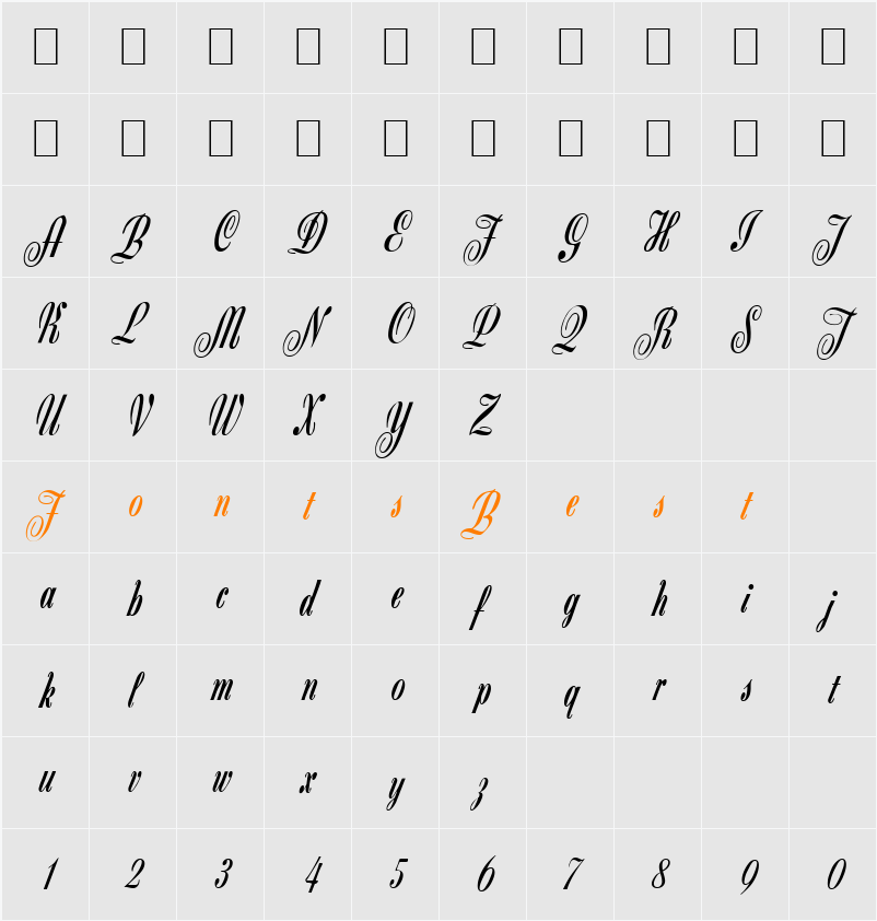 Script-Z650 Character Map