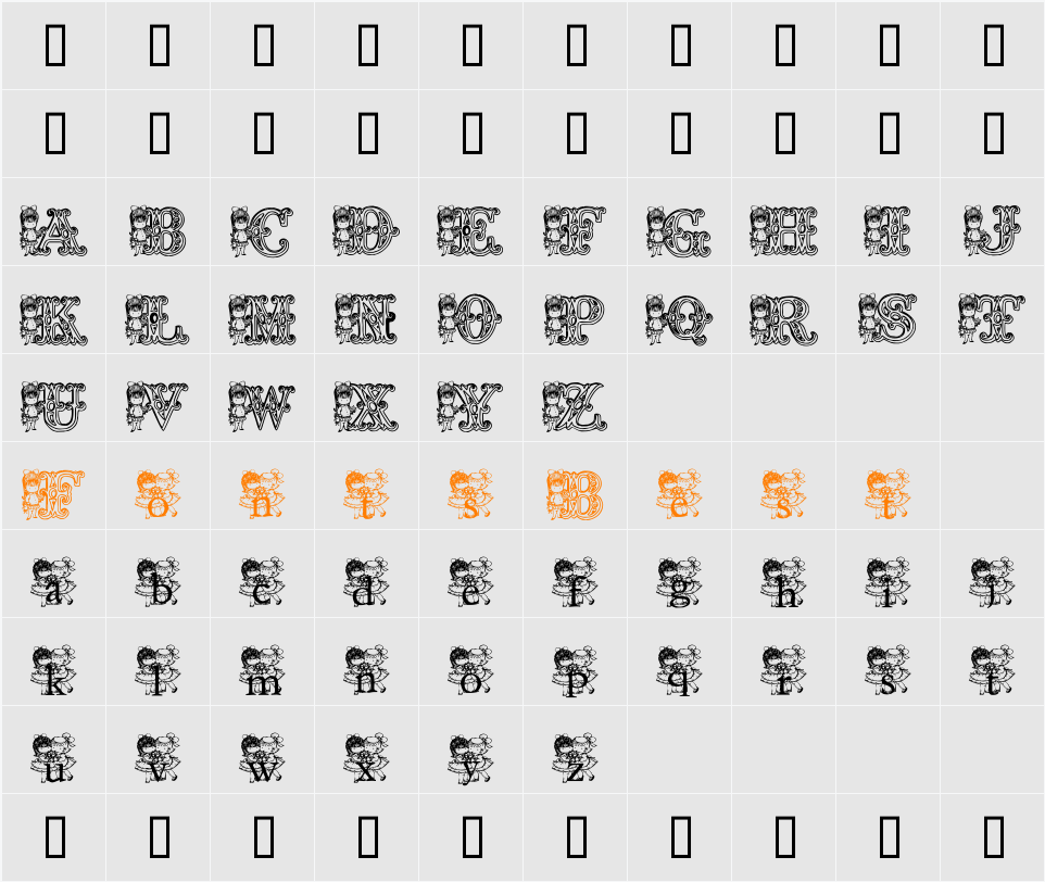 JNKCUTIE Character Map
