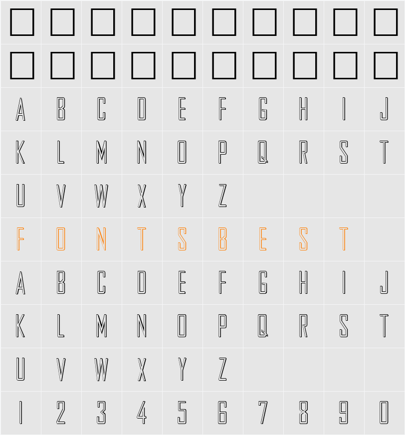 HollowGothic Caps Character Map