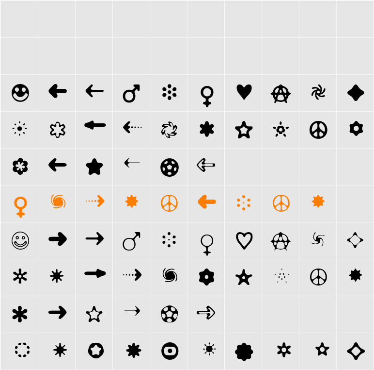 Distro II Bats Character Map