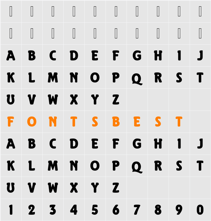 ElefoPEE Character Map