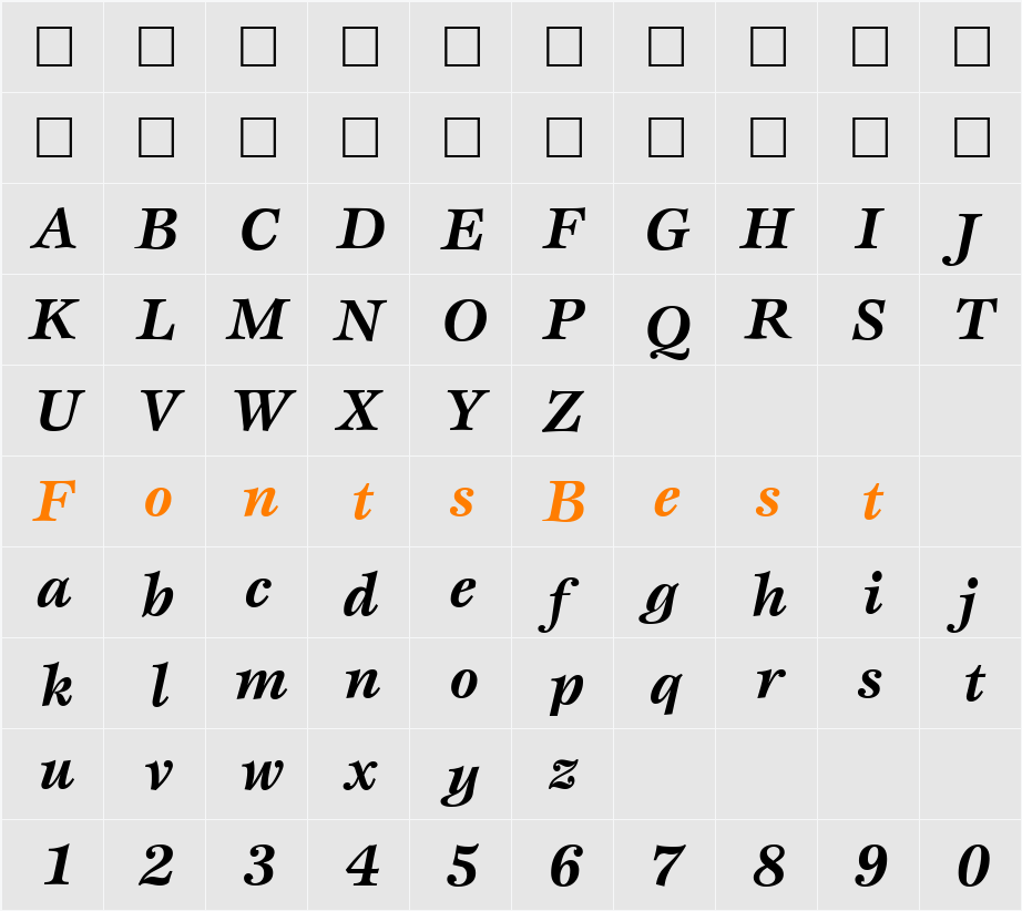 Esprit Character Map