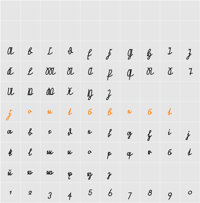Neue Rudelskopf Verbunden Character Map