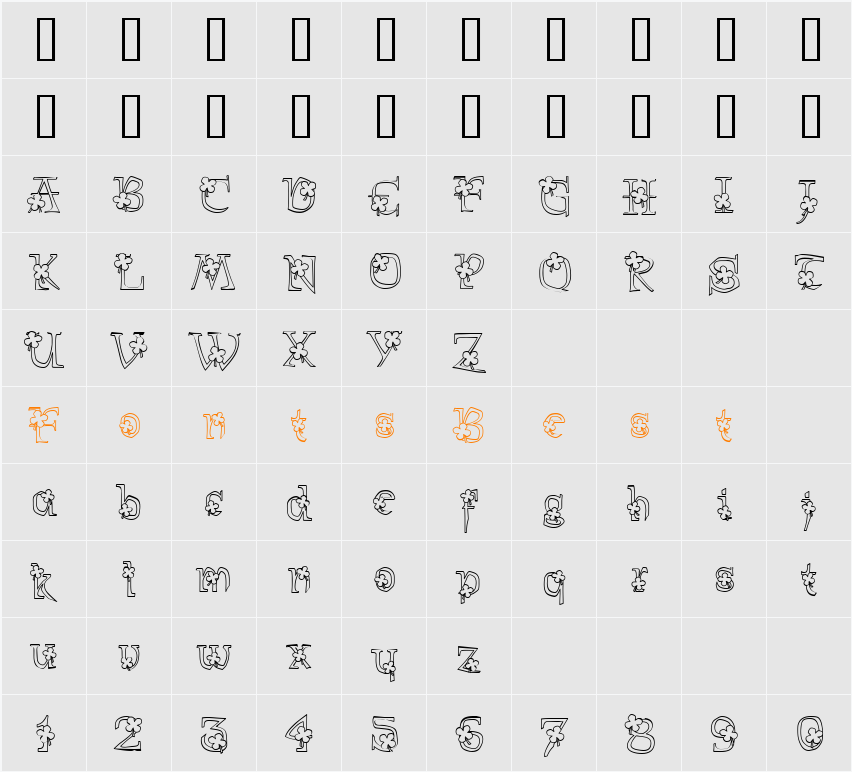 PC Shamrock Character Map