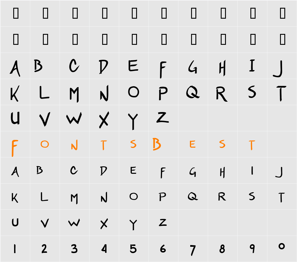 Soylent Black CAPS Character Map