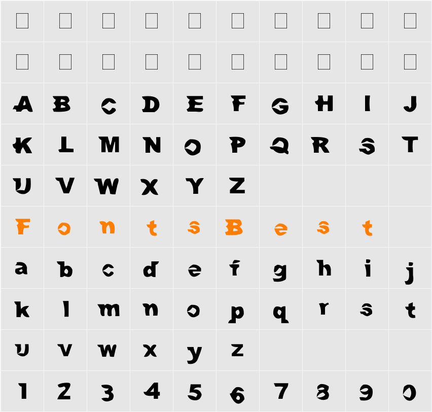 Mac and Sidney Character Map