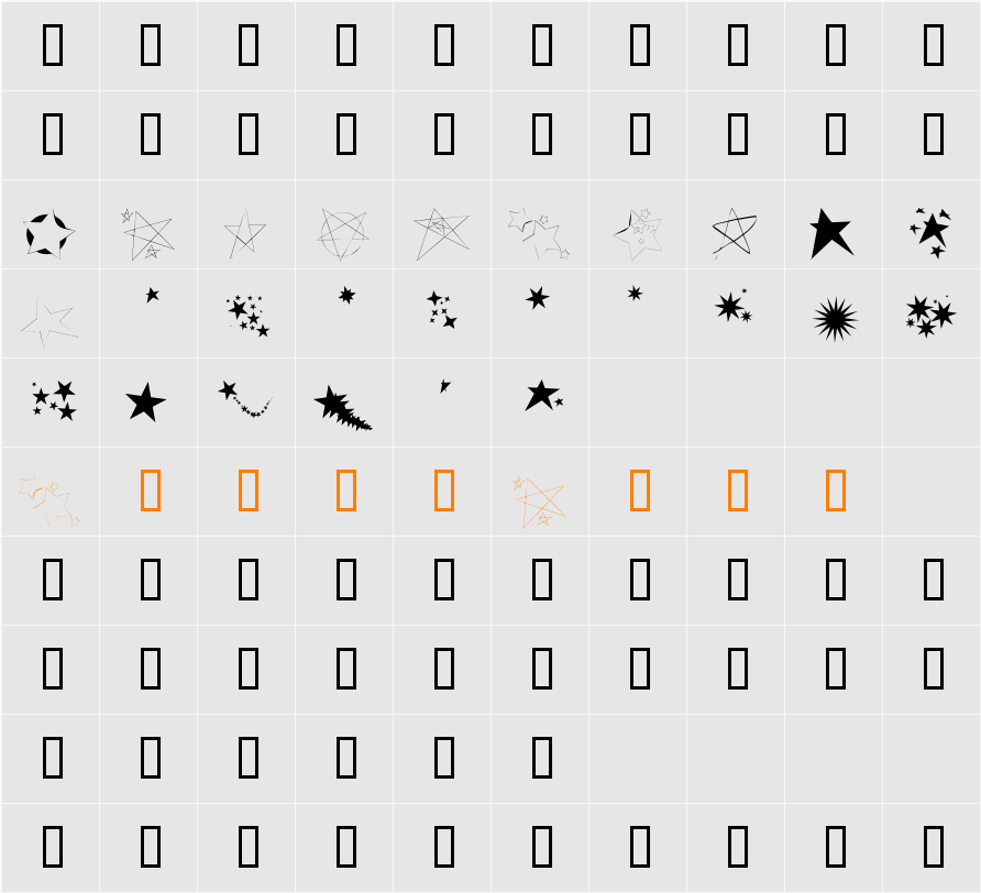 Freaking Stars Character Map