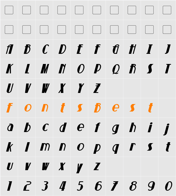 Suchet Character Map