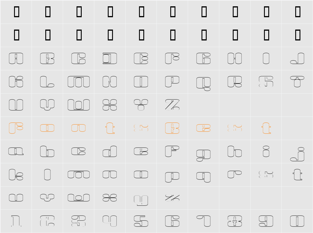 Liquid Sex Outline Character Map