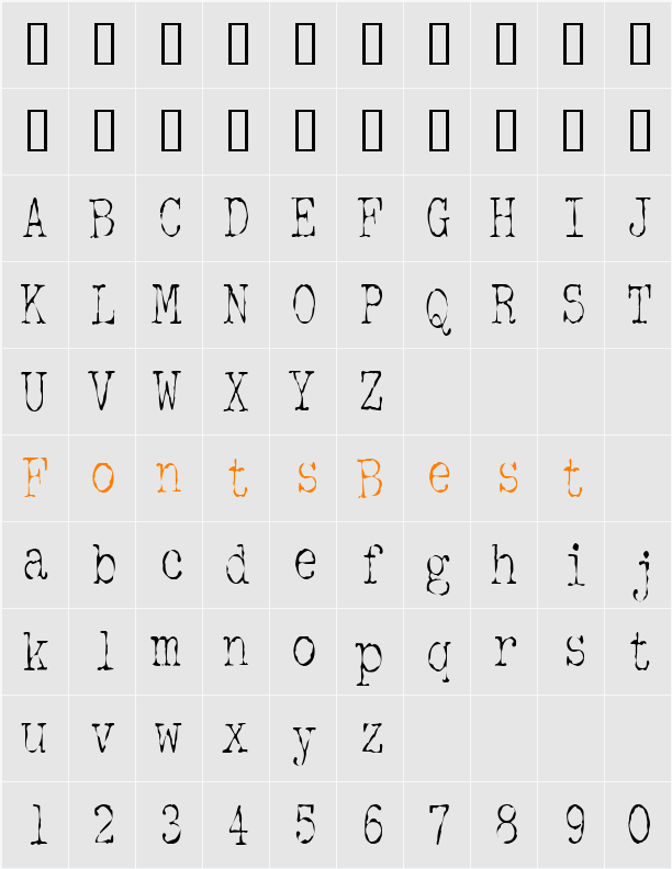DetectiveCondensed Character Map