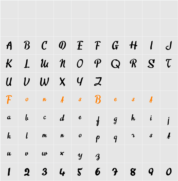 Sweet About Character Map
