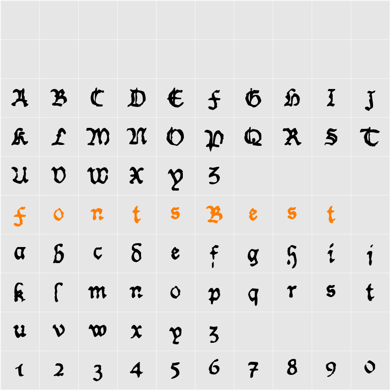 Worn Manuscript Character Map