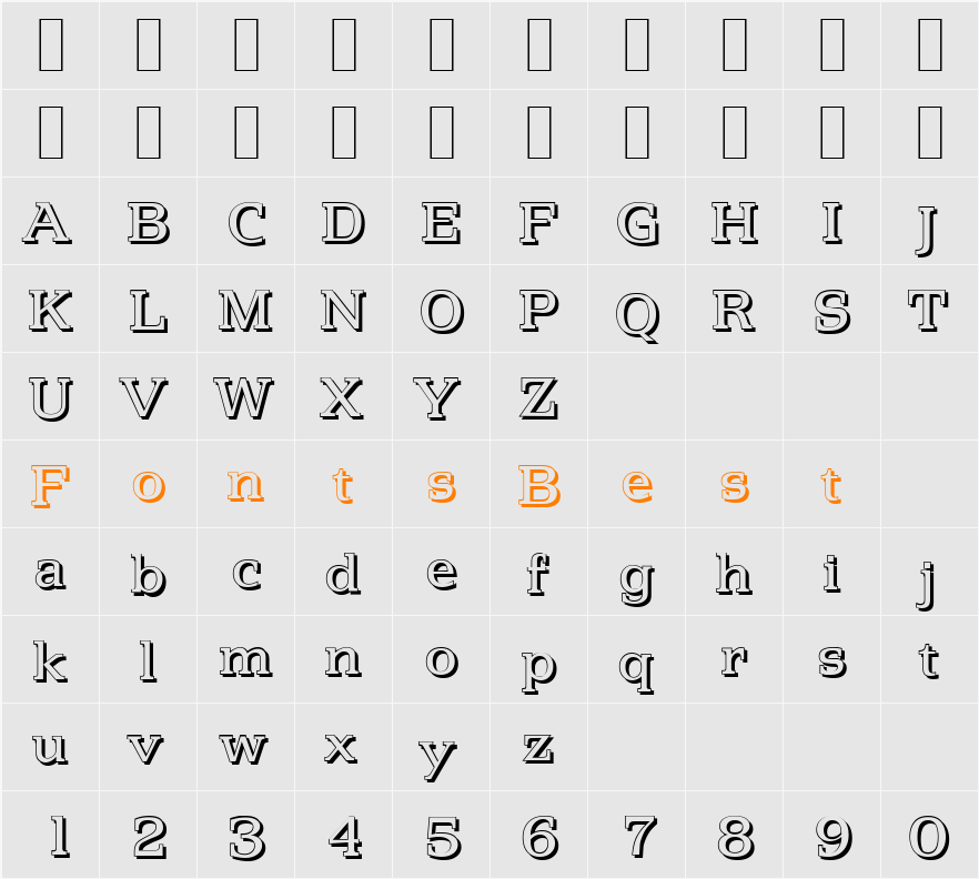 PenthouseShadow Character Map
