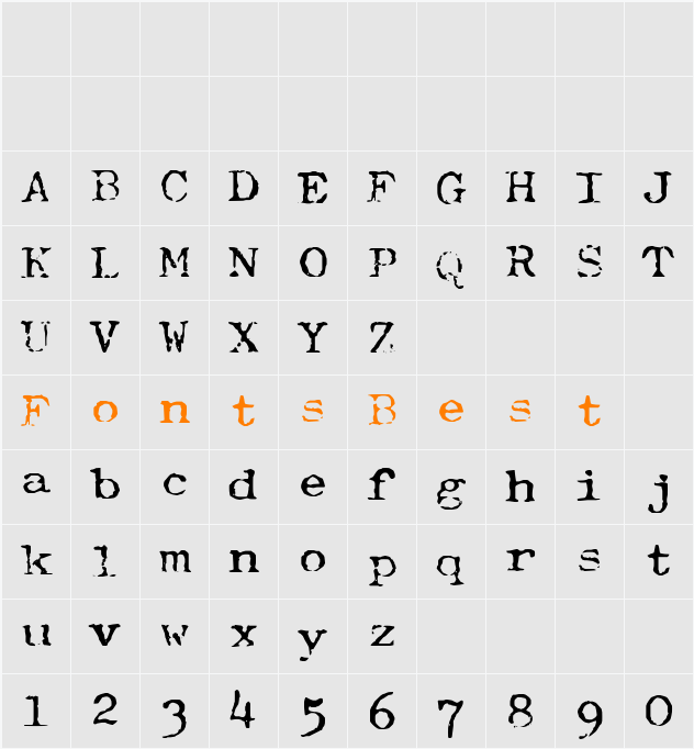 Typewriter-Font (Royal 200) Character Map
