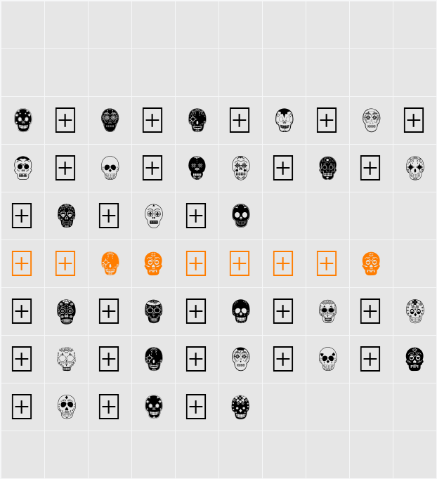 Dia de los Muertos Limited Free Version Character Map