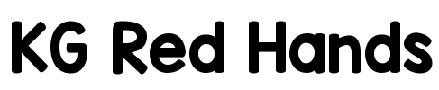 KG Red Hands Font Image