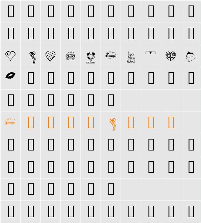 KR Valentine Dings Character Map