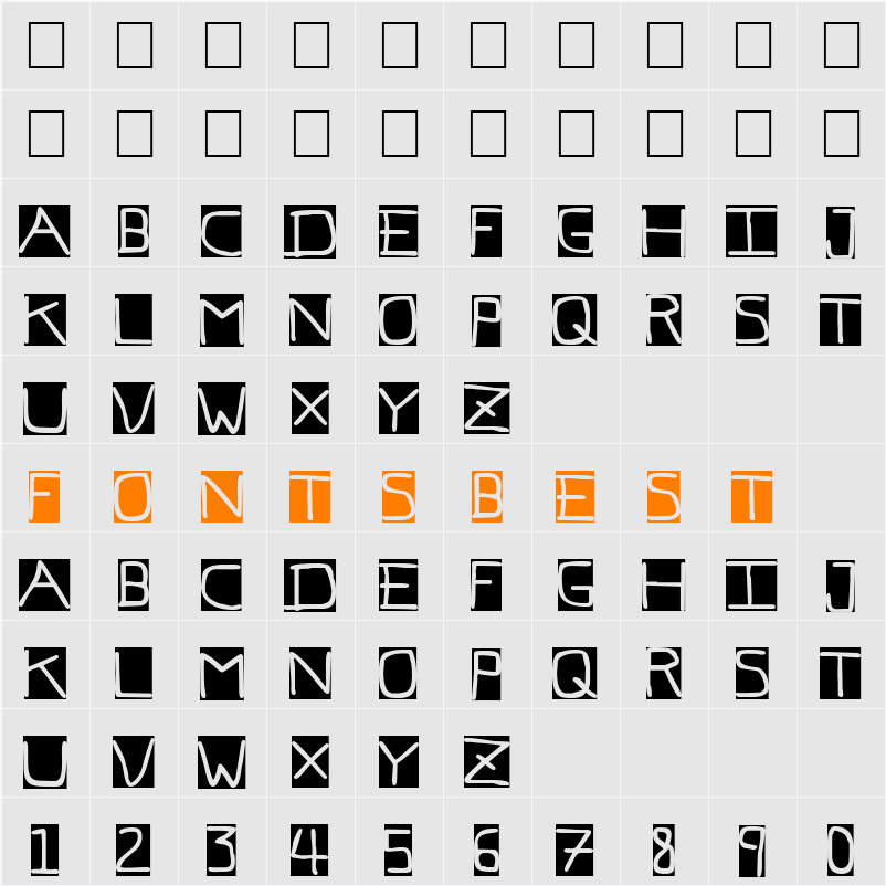 Pfvvbf7 inverted Character Map