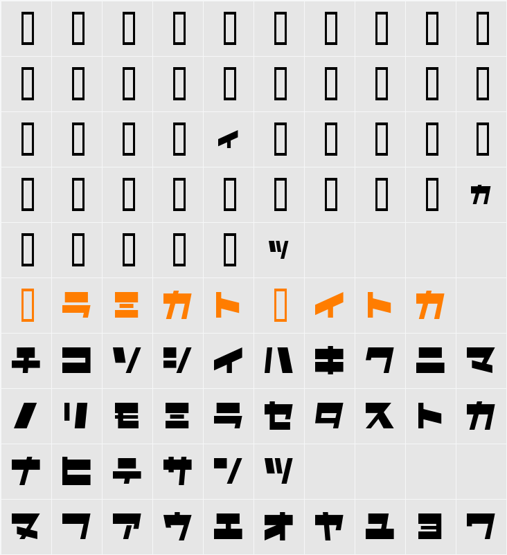 I2As￿ro Character Map