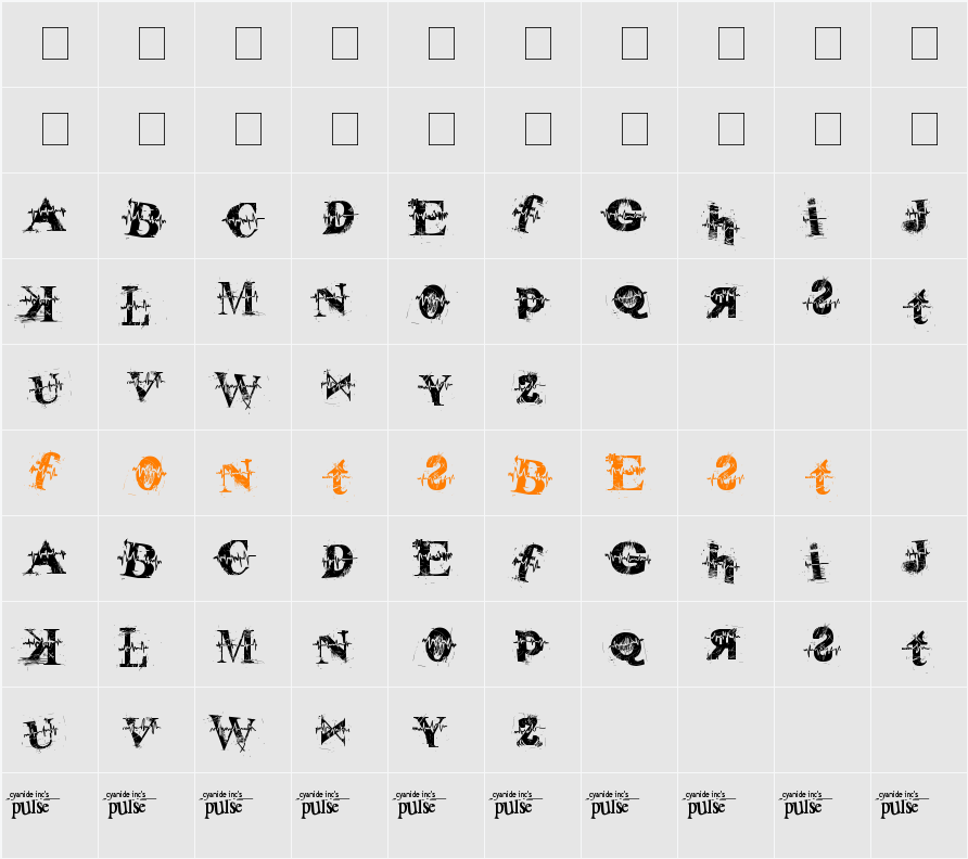 pulse sans Character Map