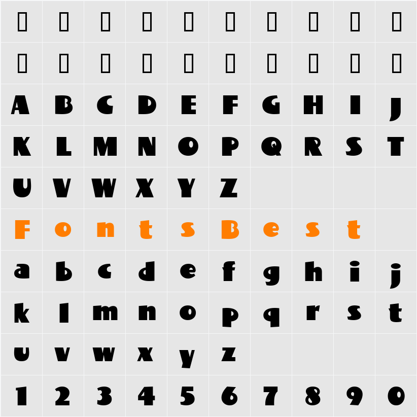 BottleKaps S Regular Character Map