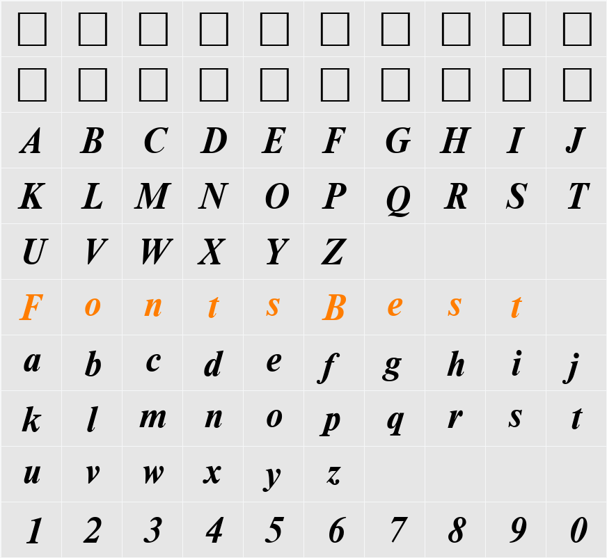 NewtonCTT Character Map