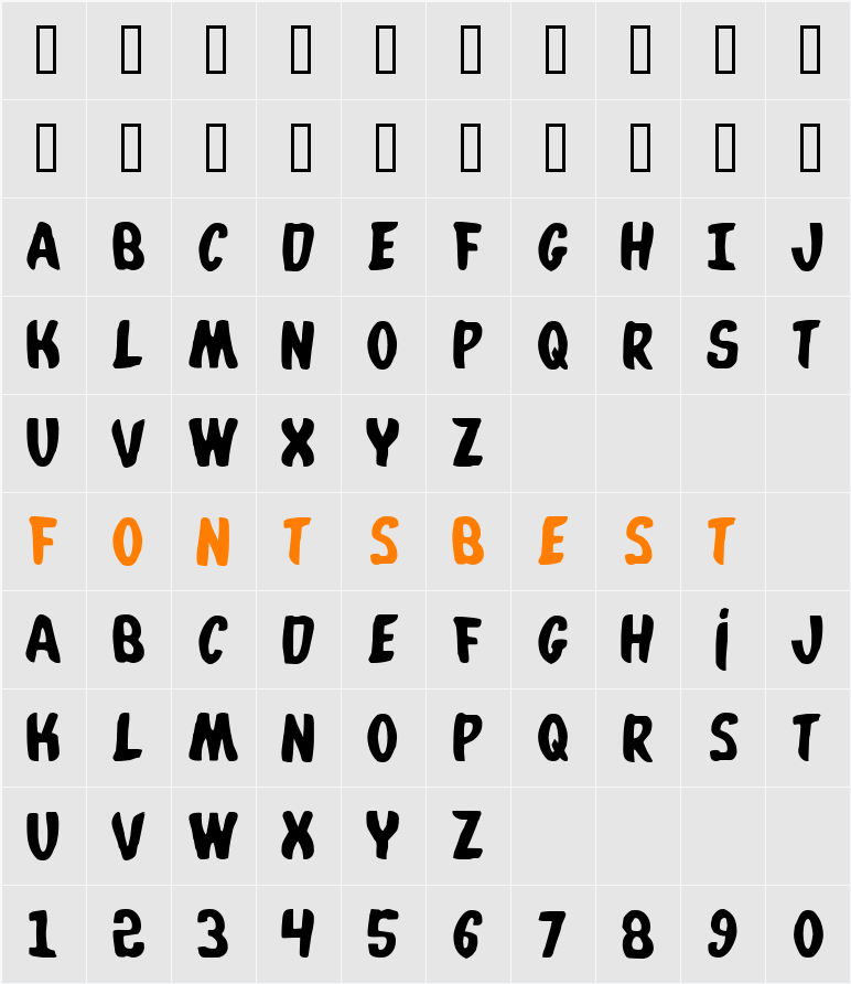 PCLifeWhatafont Character Map