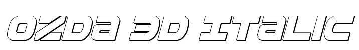 Ozda 3D Italic Font Image