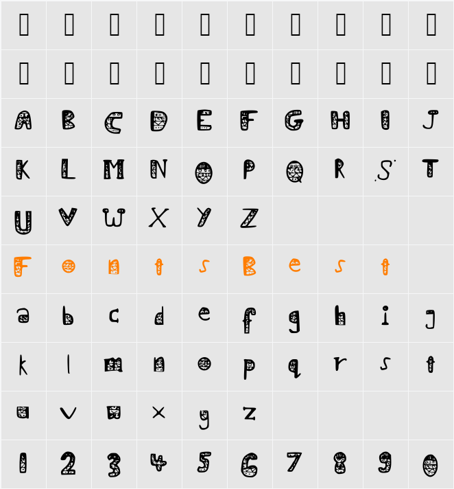 my_first_font___ Character Map