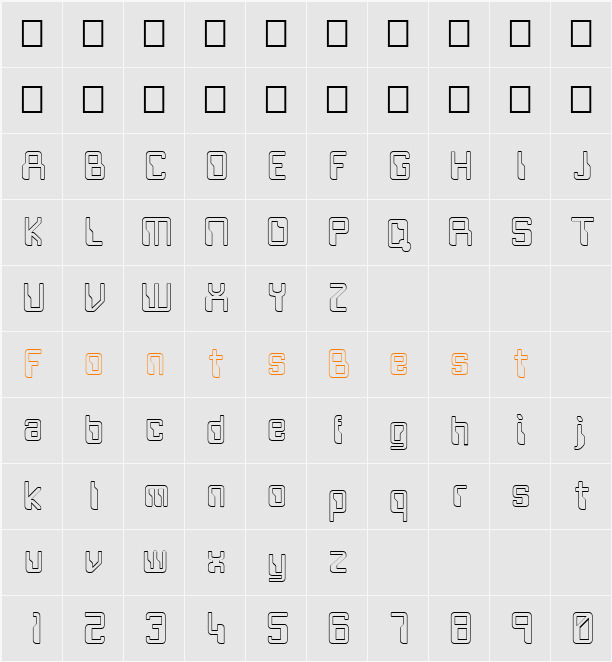 FZ DIGITAL 5 HOLLOW Character Map