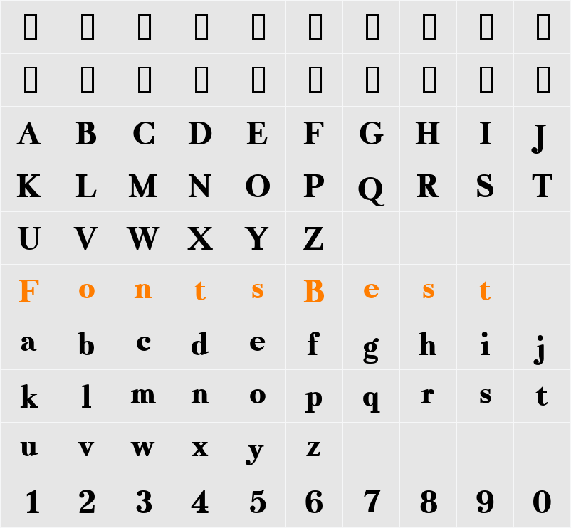 JasperSqueezeEB Character Map